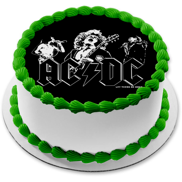 AC/DC Greatest Hits Album Cover Let There Be Rock Edible Cake Topper Image ABPID00908