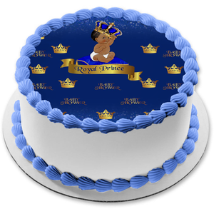 Baby Shower Royal Baby Gold Blue Crown Cake Topper – A Birthday