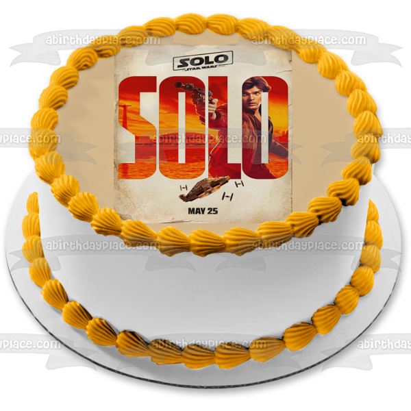 Star Wars Solo Han Solo Millennium Falcon Edible Cake Topper Image ABPID00943