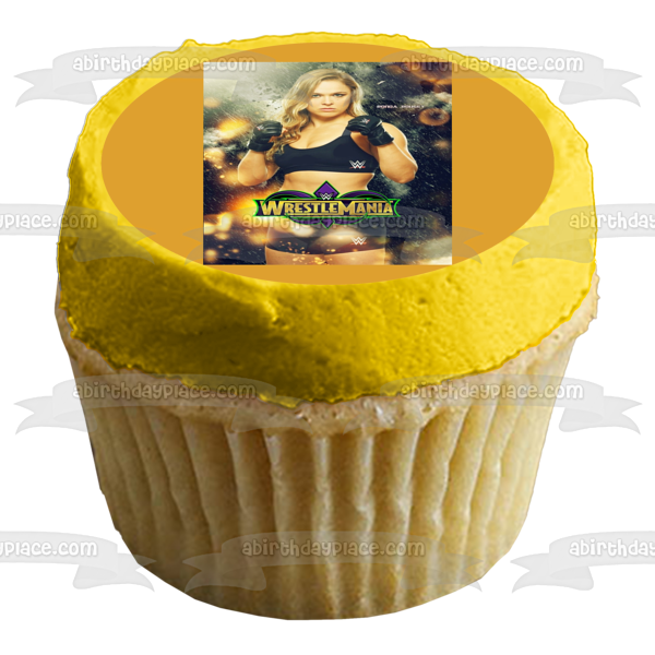 WWE World Wrestling Entertainment Wrestle Mania Rhonda Rousey Edible Cake Topper Image ABPID00952