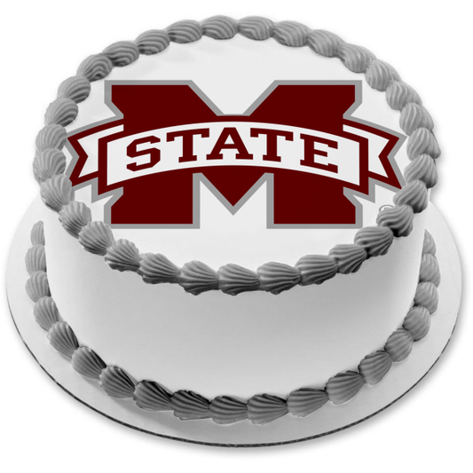 Mississippi State Bulldogs Logo NCAA Edible Cake Topper Image ABPID00999