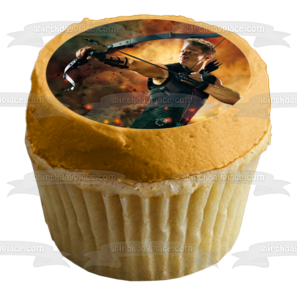 Hawkeye Clint Barton Shooting an Arrow Edible Cake Topper Image ABPID01000