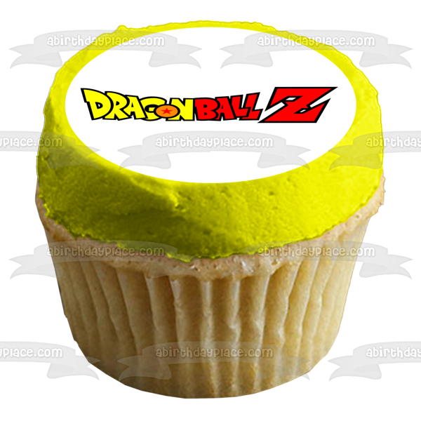 Dragon Ball Z Logo Yellow and Red Edible Cake Topper Image ABPID00955