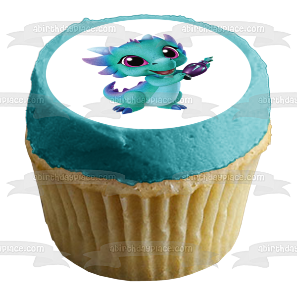 Shimmer and Shine Nazboo Blue Dragon Genie Bottle Edible Cake Topper Image ABPID01006