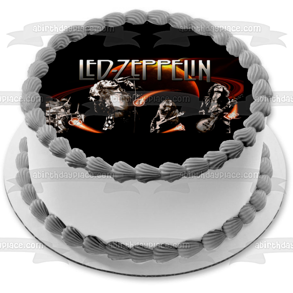Led-Zepplin Rock Band Saturn Background Edible Cake Topper Image ABPID01029
