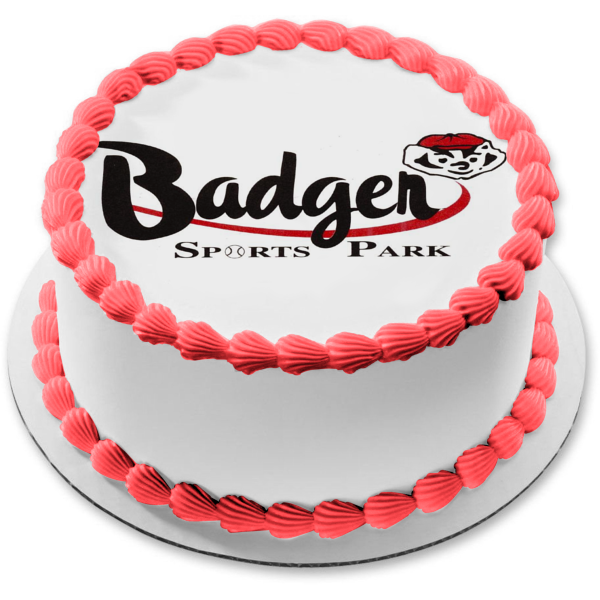 Badger Sports Park Logo Edible Cake Topper Image ABPID01064
