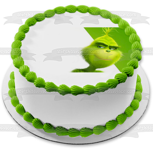 Dr. Seuss the Grinch Smiling Edible Cake Topper Image ABPID01073