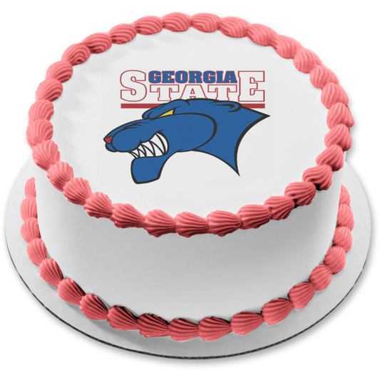 Georgia State Panthers Logo NCAA Edible Cake Topper Image ABPID01083