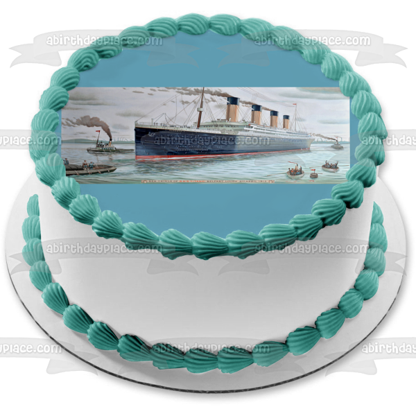 Rms Titanic Ship Lifeboats Edible Cake Topper Image ABPID01096