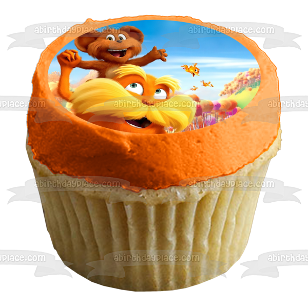 Dr. Seuss the Lorax and a Bear Edible Cake Topper Image ABPID01130
