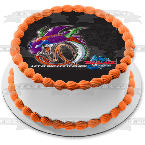 Beyblade V Force Let It Rip Let It Play Cyber Bit Beast Edible Cake Topper Image ABPID01168