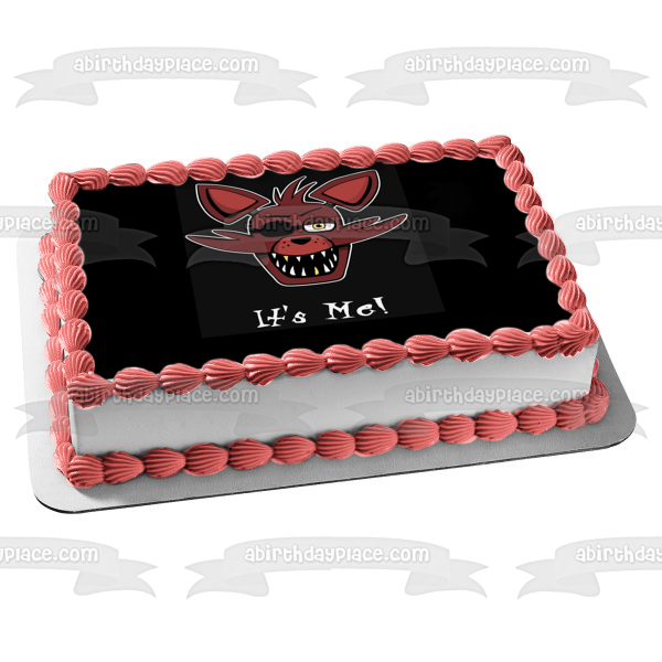 Five Nights at Freddy's Foxy It's Me Eye Patch Black Background Edible Cake Topper Image ABPID01240