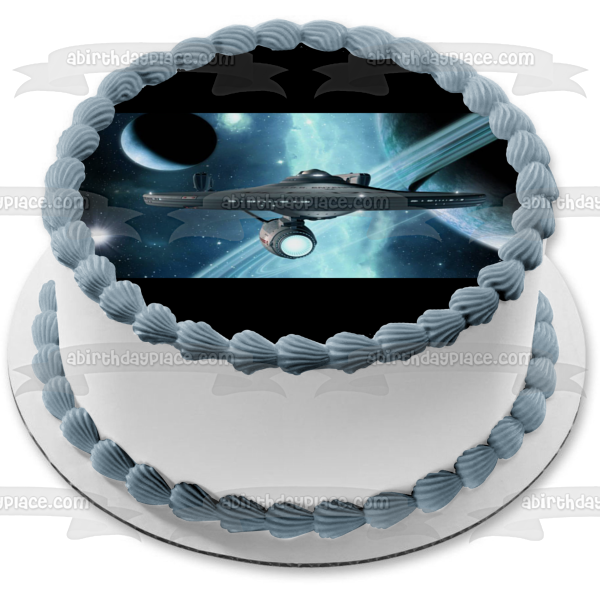 Star Trek USS Enterprise NCC1701 Planet Edible Cake Topper Image ABPID01253