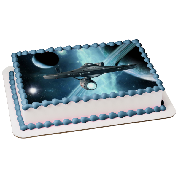 Star Trek USS Enterprise NCC1701 Planet Edible Cake Topper Image ABPID01253