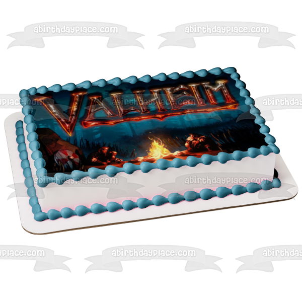 Valheim Campfire Scene Edible Cake Topper Image ABPID55173