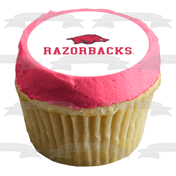 The University of Arkansaw Razorbacks Football Logo NCAA Edible Cake Topper Image ABPID01319