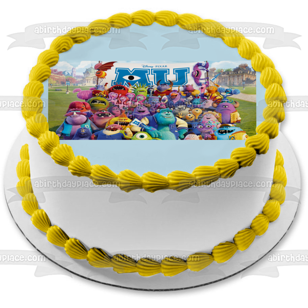 Mu Logo Sully Mike Wazoski Roz Monsters Inc. Edible Cake Topper Image ABPID01343