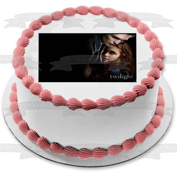 Twilight Bella Swan Edward Cullen Vampires with a Black Background Edible Cake Topper Image ABPID01324