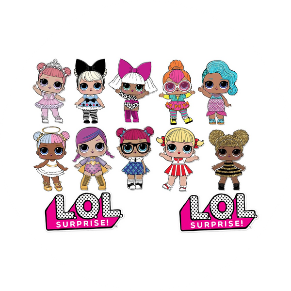 LOL Surprise! Dolls and Logos Assorted Edible Cake Topper Image ABPID55166