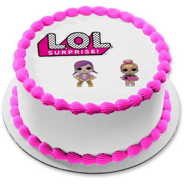 LOL. Surprise Logo Sis Swing and Super Bb Edible Cake Topper Image ABPID01430