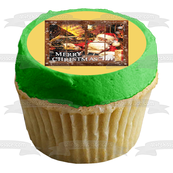 Feliz Navidad Papá Noel adorno comestible para tarta imagen ABPID55099 