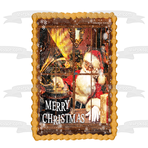 Feliz Navidad Papá Noel adorno comestible para tarta imagen ABPID55099 