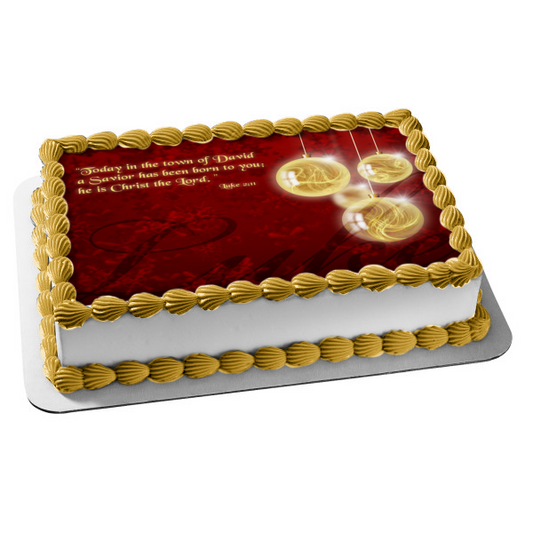 Merry Christmas Star of David Religious Quote Edible Cake Topper Image ABPID55129