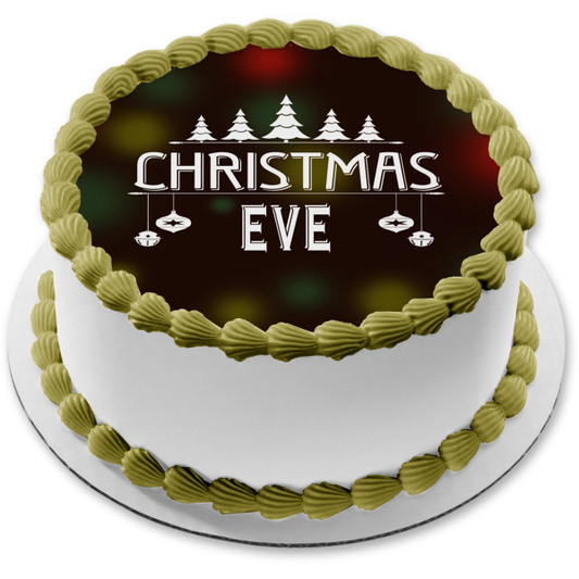 Christmas Eve Christmas Trees Edible Cake Topper Image ABPID55132