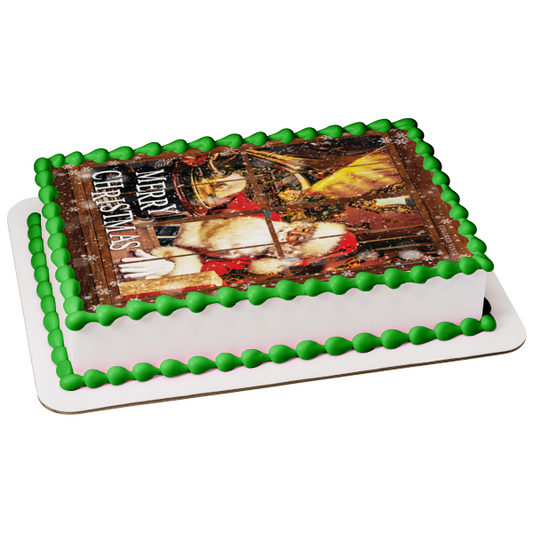 Merry Christmas Santa Claus Edible Cake Topper Image ABPID55099