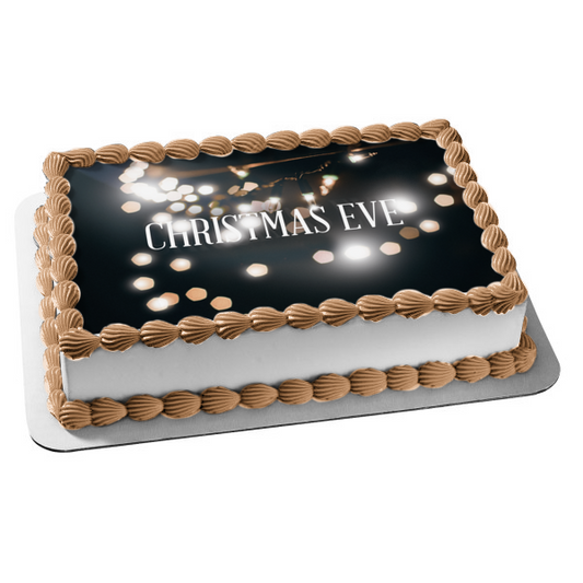 Christmas Eve Christmas Lights Edible Cake Topper Image ABPID55133