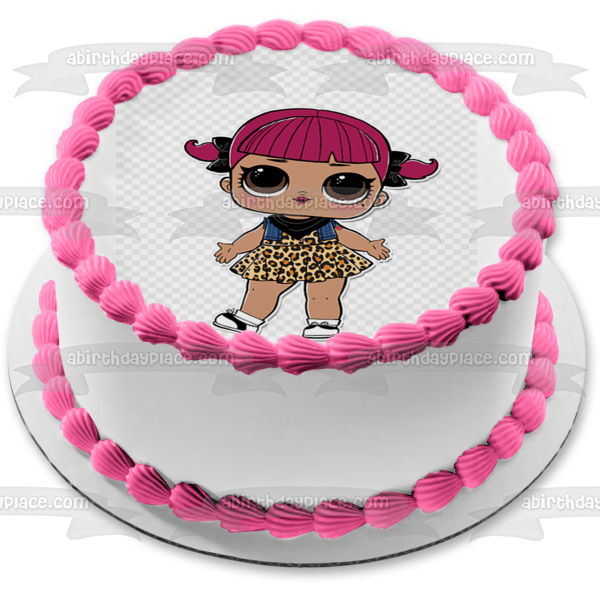 LOL. Surprise Cherry with a Checkered Background Edible Cake Topper Image ABPID01498