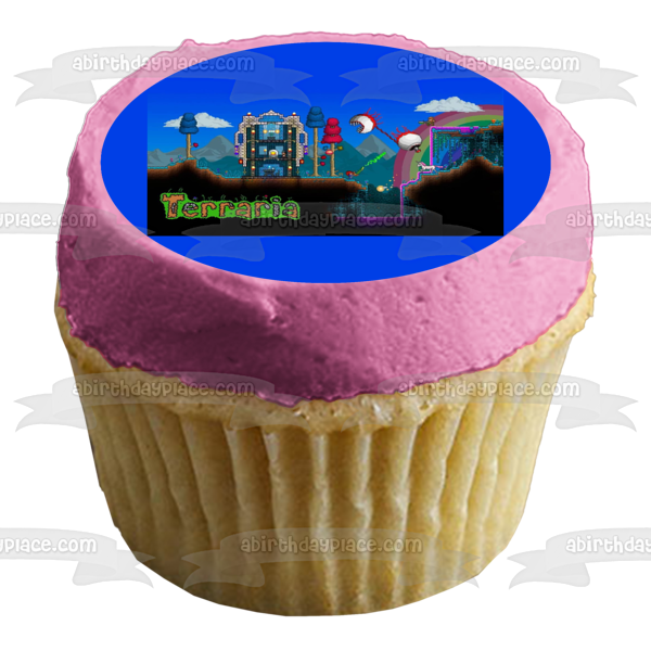 The World of Terraria Biting Eye Edible Cake Topper Image ABPID01499