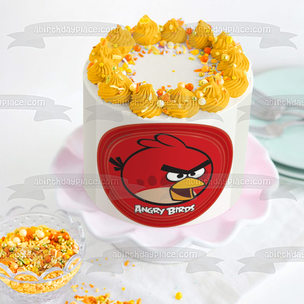 Angry Birds Red Rovio Round Edible Cake Topper Image ABPID01518