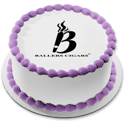 Ballers Cigars Logo Handdrolled Premium Cigars Edible Cake Topper Image ABPID01537
