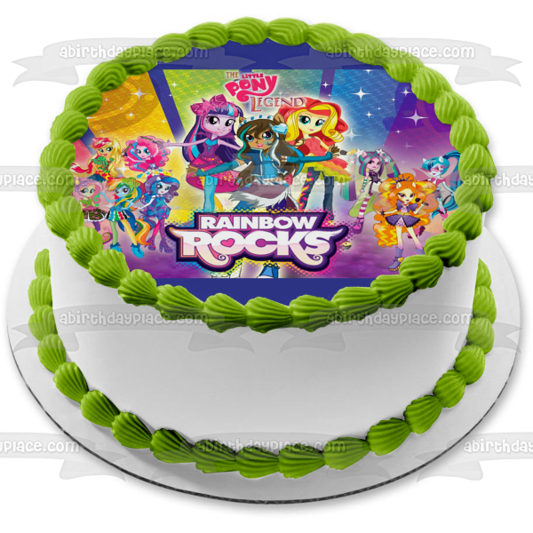 My Little Pony Rainbow Rocks Edible Cake Topper Image ABPID01573
