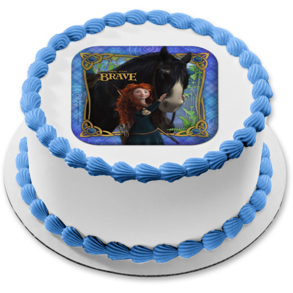 Brave Merida and Angus Edible Cake Topper Image ABPID01561