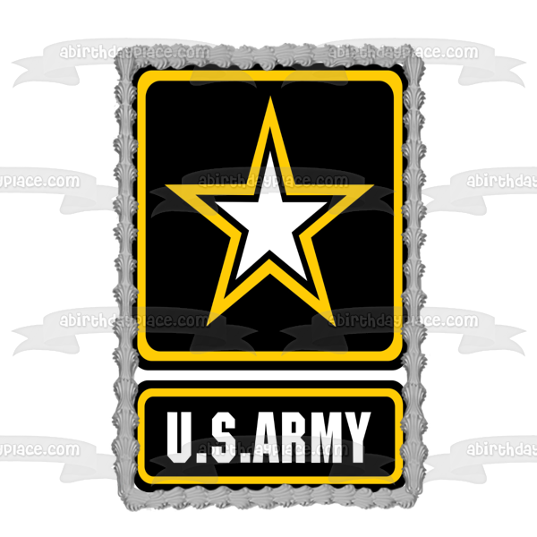 US Army Logo Military United States Department of Defense Edible Cake Topper Image ABPID01562