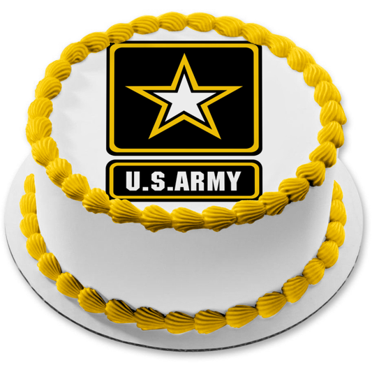 US Army Logo Military United States Department of Defense Edible Cake Topper Image ABPID01562