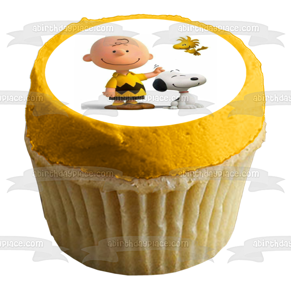 Peanuts Charlie Brown Snoopy and Woodstock Edible Cake Topper Image ABPID01564