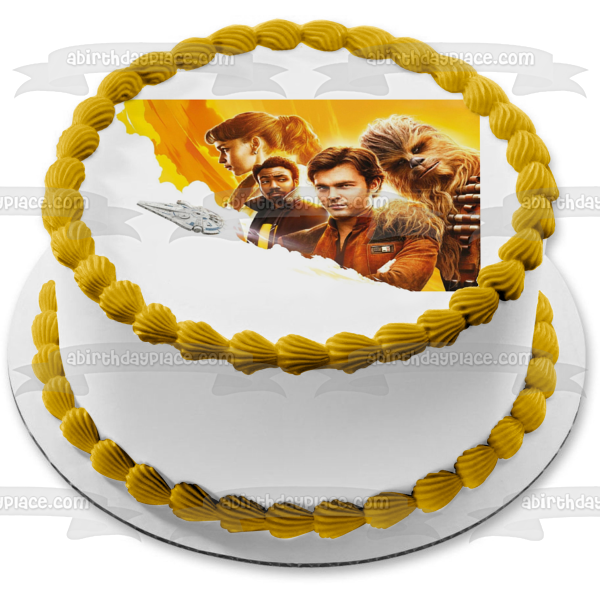 Star Wars Han Solo Chewbaca Qi'ra and Lando Calrissian Edible Cake Topper Image ABPID01568