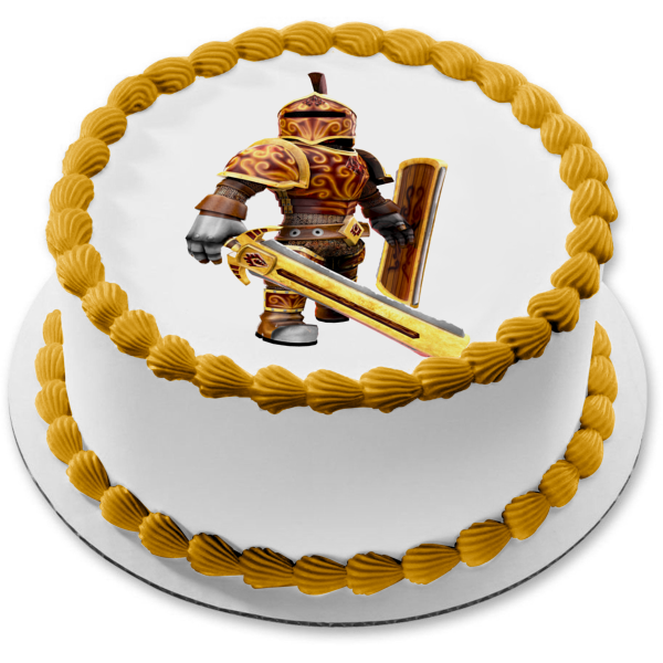 Roblox Knight of the Sacred Flame Edible Cake Topper Image ABPID01610