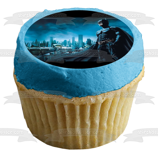 Batman Dark Knight Bruce Wayne In Gotham Edible Cake Topper Image ABPID01625