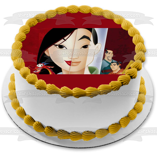 Mulan Mushu Fa Zhou and Li Shang Edible Cake Topper Image ABPID01668