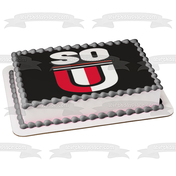 Southern Oregon University Logo Black Background Edible Cake Topper Image ABPID01703