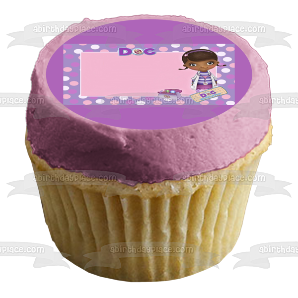 Doc McStuffins Doctor Bag Logo Bandaid Stethoscope and Your Customized Picture Edible Cake Topper Image Frame ABPID01673