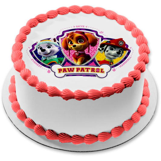 Paw Patrol Logo Everest Skye and Marshall Edible Cake Topper Image ABPID01748