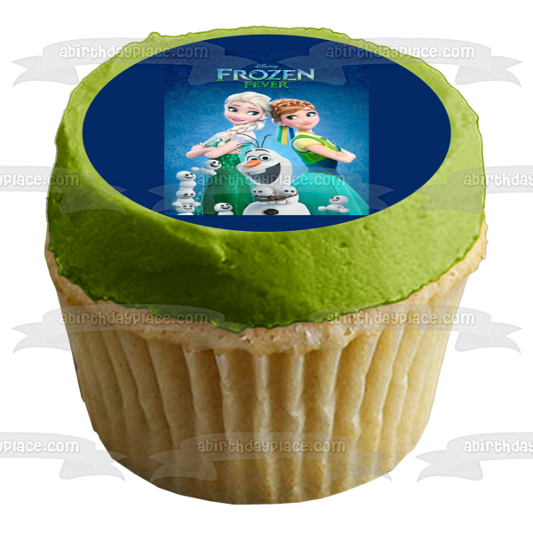Frozen Fever Elsa Anna and Olaf Edible Cake Topper Image ABPID01801