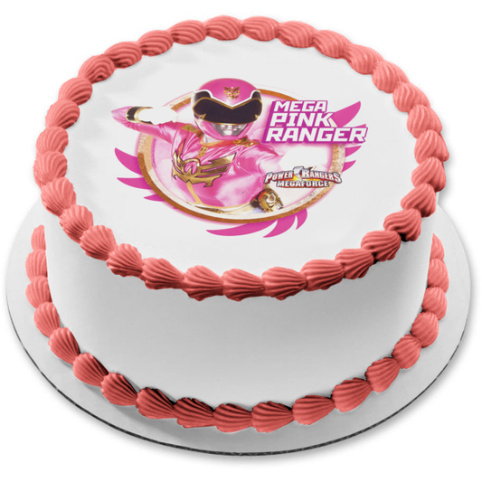 Power Rangers Megaforce Mega Pink Ranger Edible Cake Topper Image ABPID01810