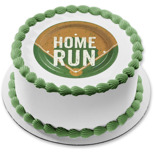 Home Run Baseball Field Edible Cake Topper Image ABPID01863