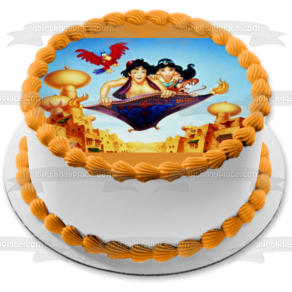 Aladdin Princess Jasmine Abu and Iago Edible Cake Topper Image ABPID01866